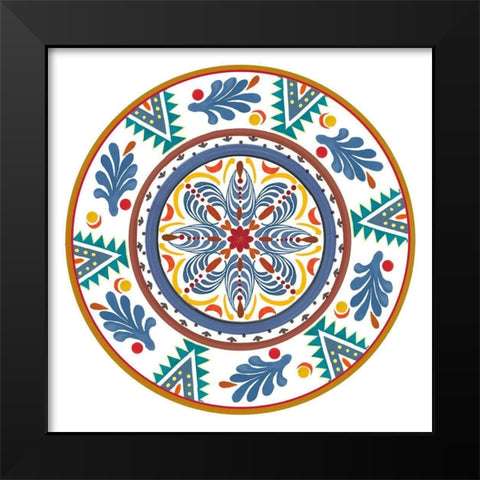 Talavera de Moda IV Black Modern Wood Framed Art Print by Art Licensing Studio