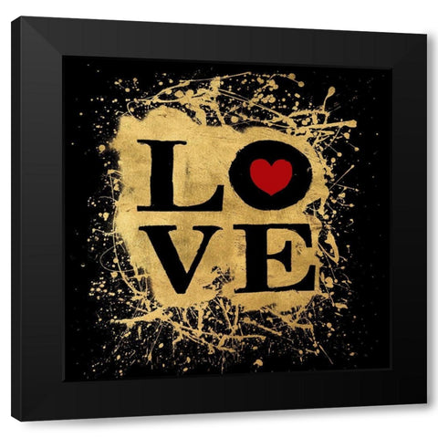 Heart of Gold 1V Black Modern Wood Framed Art Print with Double Matting by Art Licensing Studio