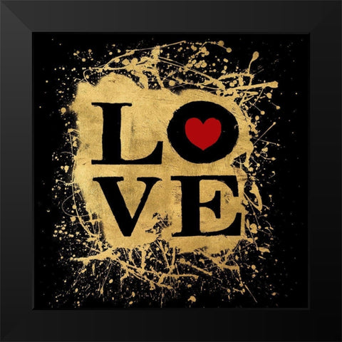 Heart of Gold 1V Black Modern Wood Framed Art Print by Art Licensing Studio