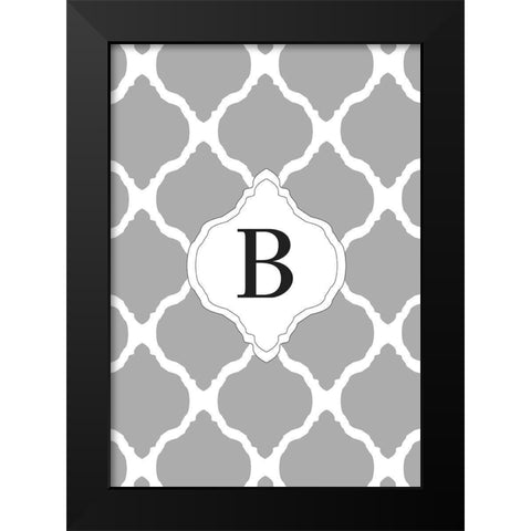 B Black Modern Wood Framed Art Print by Art Licensing Studio