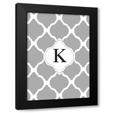K Black Modern Wood Framed Art Print by Art Licensing Studio