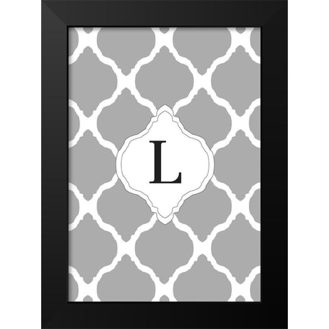 L Black Modern Wood Framed Art Print by Art Licensing Studio