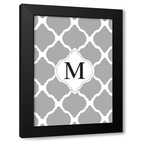 M Black Modern Wood Framed Art Print by Art Licensing Studio