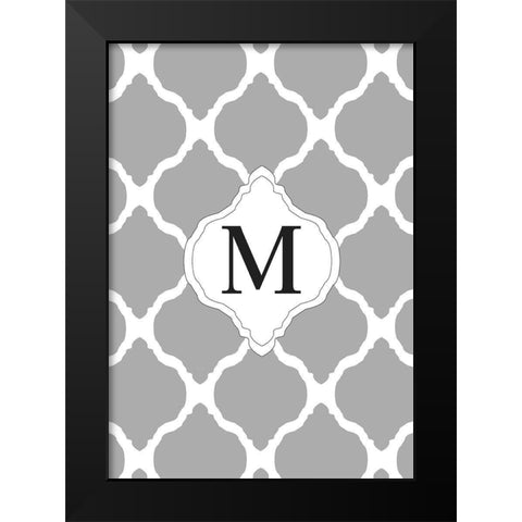 M Black Modern Wood Framed Art Print by Art Licensing Studio