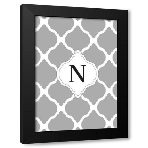 N Black Modern Wood Framed Art Print by Art Licensing Studio