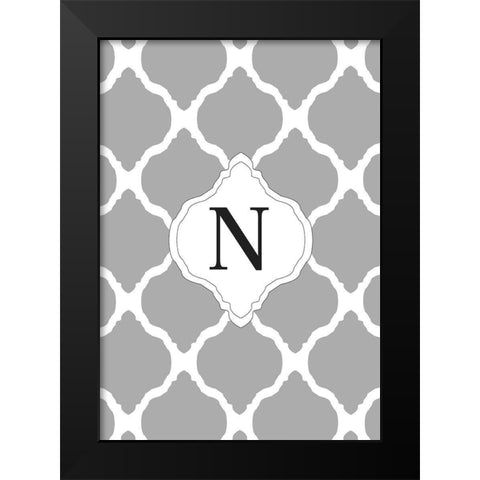 N Black Modern Wood Framed Art Print by Art Licensing Studio