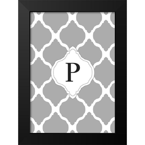 P Black Modern Wood Framed Art Print by Art Licensing Studio