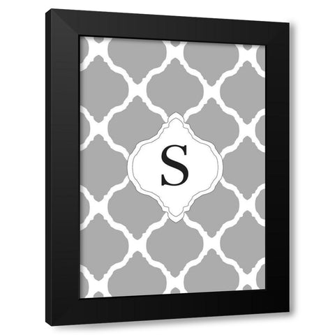 S Black Modern Wood Framed Art Print by Art Licensing Studio