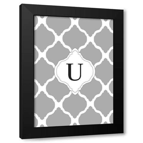 U Black Modern Wood Framed Art Print by Art Licensing Studio