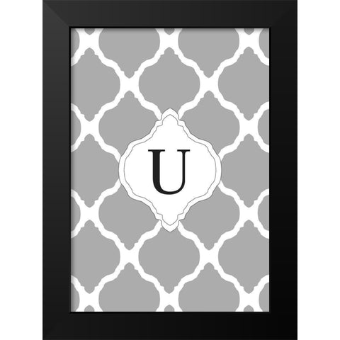 U Black Modern Wood Framed Art Print by Art Licensing Studio