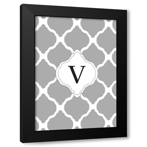 V Black Modern Wood Framed Art Print by Art Licensing Studio