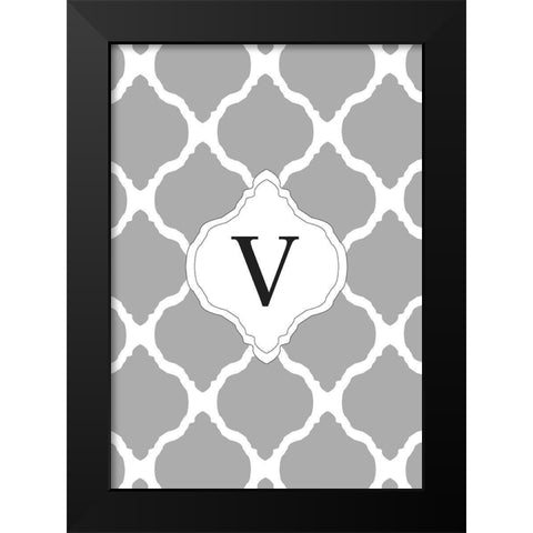 V Black Modern Wood Framed Art Print by Art Licensing Studio