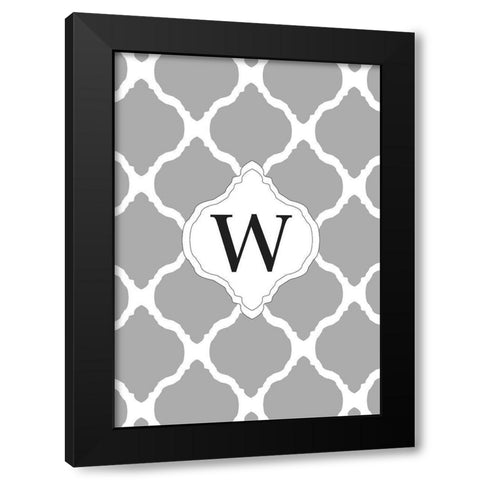 W Black Modern Wood Framed Art Print by Art Licensing Studio