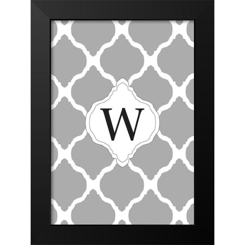 W Black Modern Wood Framed Art Print by Art Licensing Studio