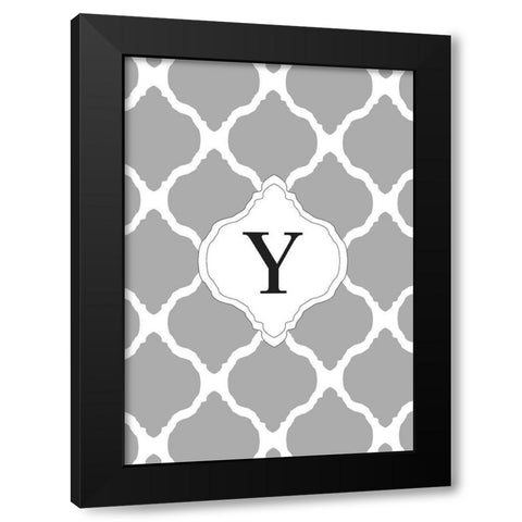 Y Black Modern Wood Framed Art Print by Art Licensing Studio