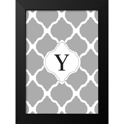 Y Black Modern Wood Framed Art Print by Art Licensing Studio