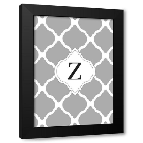 Z Black Modern Wood Framed Art Print by Art Licensing Studio