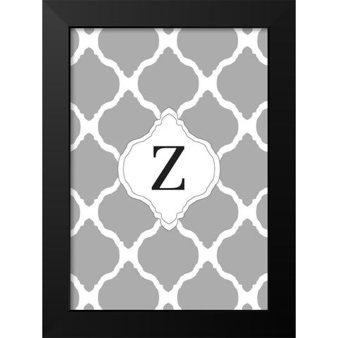Z Black Modern Wood Framed Art Print by Art Licensing Studio