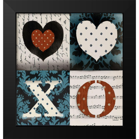 4-Up Love Black Modern Wood Framed Art Print by Art Licensing Studio