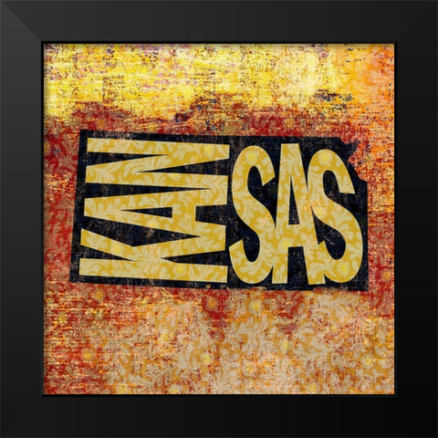 Kansas Black Modern Wood Framed Art Print by Art Licensing Studio