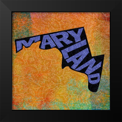 Maryland Black Modern Wood Framed Art Print by Art Licensing Studio