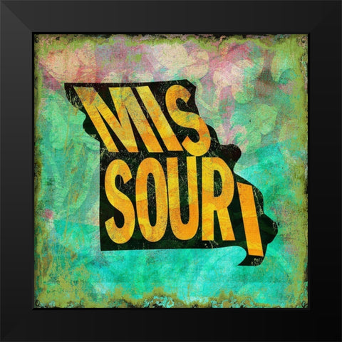 Missouri Black Modern Wood Framed Art Print by Art Licensing Studio