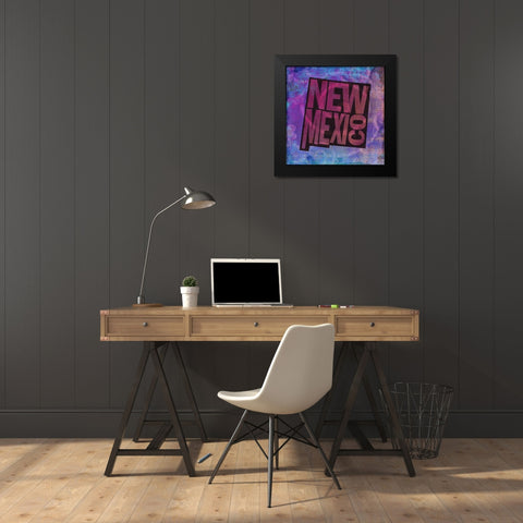 New Mexico Black Modern Wood Framed Art Print by Art Licensing Studio