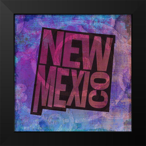 New Mexico Black Modern Wood Framed Art Print by Art Licensing Studio