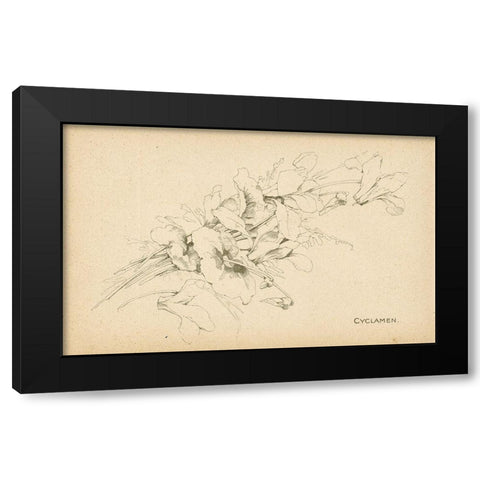 Cyclamen Black Modern Wood Framed Art Print by Art Licensing Studio
