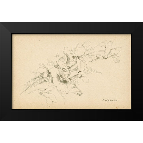 Cyclamen Black Modern Wood Framed Art Print by Art Licensing Studio