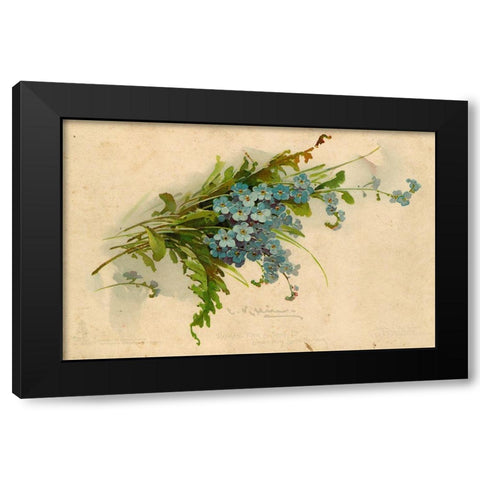 Forget-Me-Not Black Modern Wood Framed Art Print by Art Licensing Studio