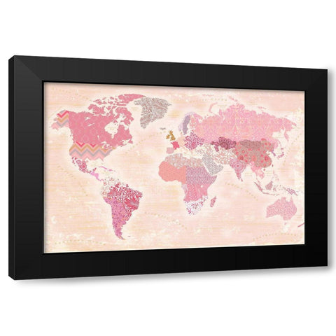 World of patterns Black Modern Wood Framed Art Print with Double Matting by Art Licensing Studio