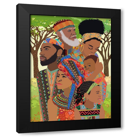 Staying Together Black Modern Wood Framed Art Print by Art Licensing Studio