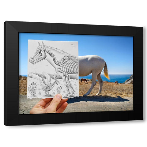 Pencil Vs Camera 40 - The Skeletons Black Modern Wood Framed Art Print by Heine, Ben