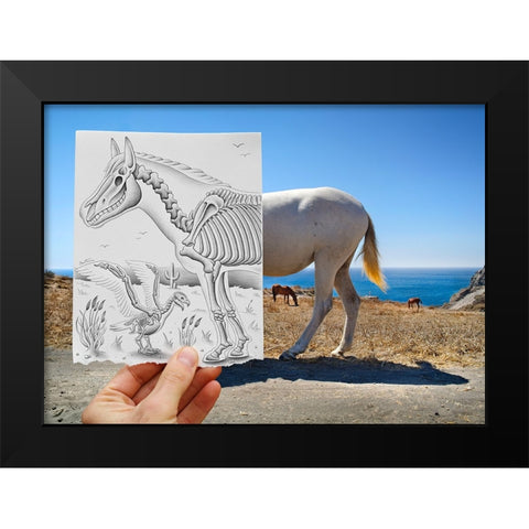 Pencil Vs Camera 40 - The Skeletons Black Modern Wood Framed Art Print by Heine, Ben