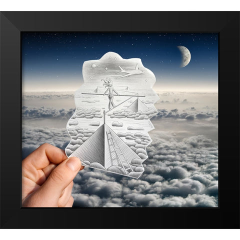 Pencil Vs Camera 52 - Sky Pyramids Black Modern Wood Framed Art Print by Heine, Ben