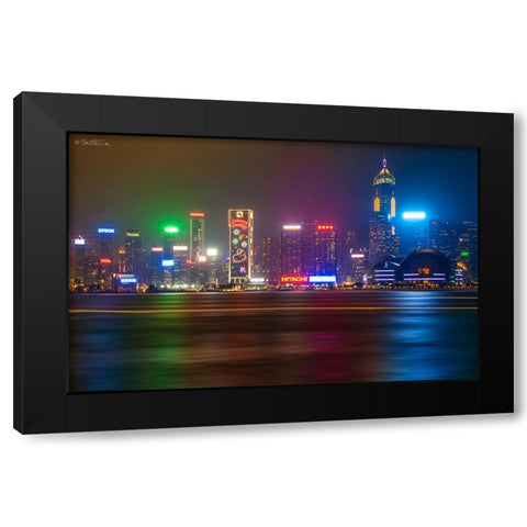 Hong Kong by Night 2014 Black Modern Wood Framed Art Print by Heine, Ben