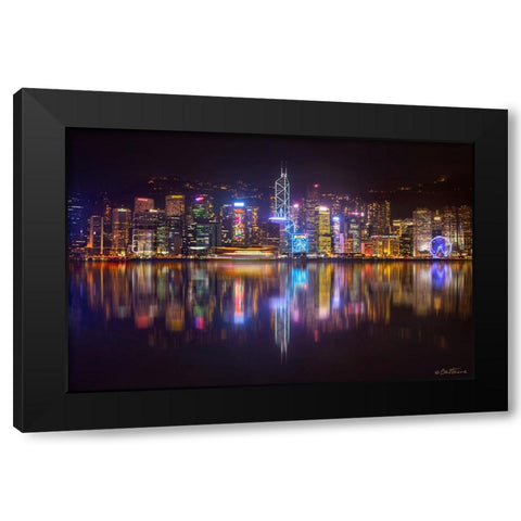Hong Kong Skyline 2014 Black Modern Wood Framed Art Print by Heine, Ben