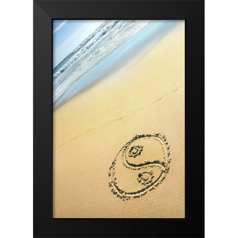 Yin and Yan Black Modern Wood Framed Art Print by Heine, Ben