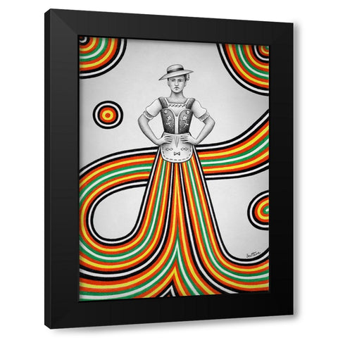 Woman in Traditional Dress Black Modern Wood Framed Art Print with Double Matting by Heine, Ben