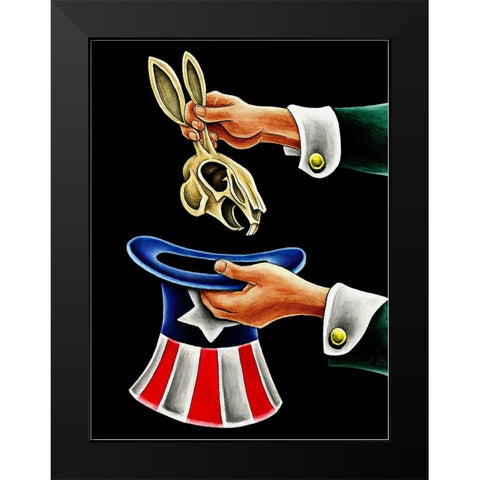 Dead Rabbit Magic Black Modern Wood Framed Art Print by Heine, Ben