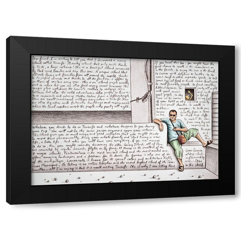 Dear Traveller Black Modern Wood Framed Art Print by Heine, Ben