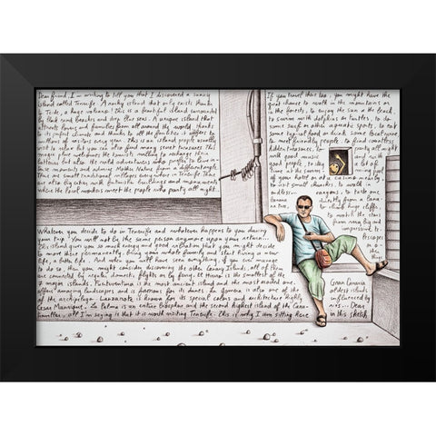 Dear Traveller Black Modern Wood Framed Art Print by Heine, Ben