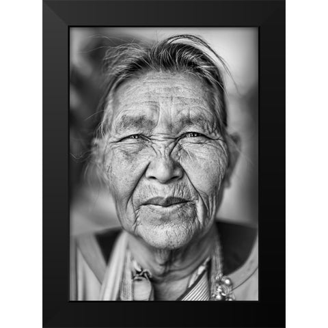 Lizu Woman 2 in Thailand - Ethnic Minority Black Modern Wood Framed Art Print by Heine, Ben