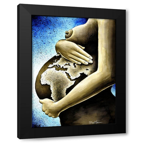 Mother Africa 1 Black Modern Wood Framed Art Print by Heine, Ben