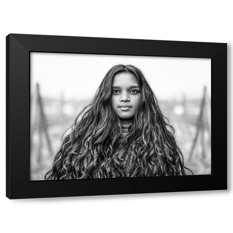 Never Ending Black Modern Wood Framed Art Print with Double Matting by Heine, Ben