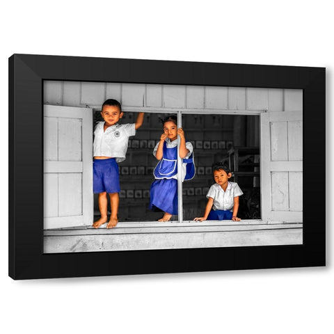 Students Trio Black Modern Wood Framed Art Print by Heine, Ben