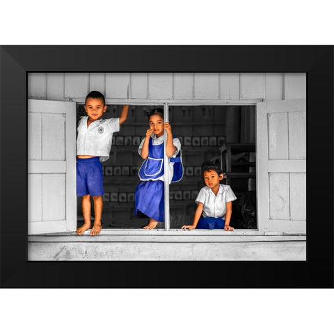 Students Trio Black Modern Wood Framed Art Print by Heine, Ben