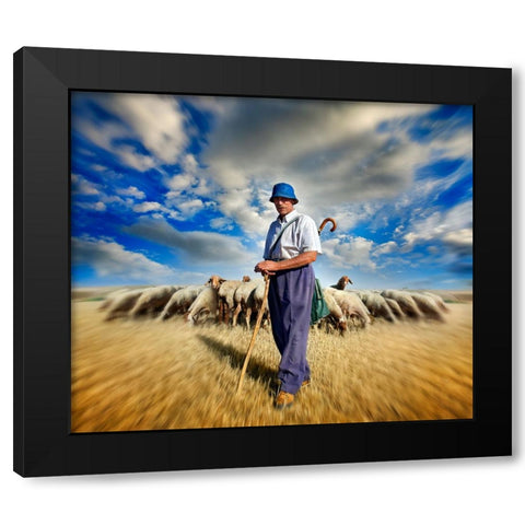 The Shephards Call Black Modern Wood Framed Art Print with Double Matting by Heine, Ben