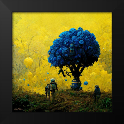 Astro Cruise 35 - The Blue Tree Black Modern Wood Framed Art Print by Heine, Ben